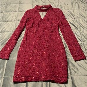 Burgundy Lace Dress